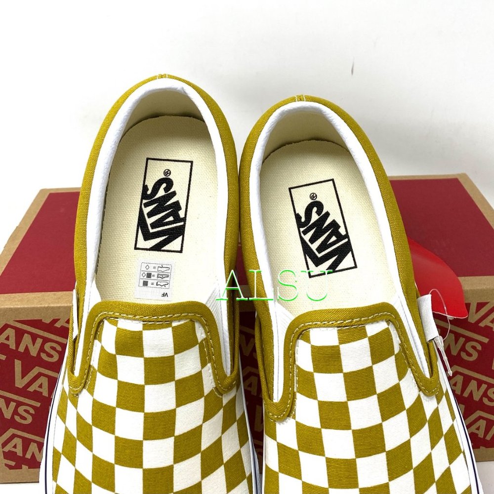 VANS Classic Slip On Checkerboard Olive Oil Sneakers Men's Size VN0A4U381GI - Picture 5 of 10